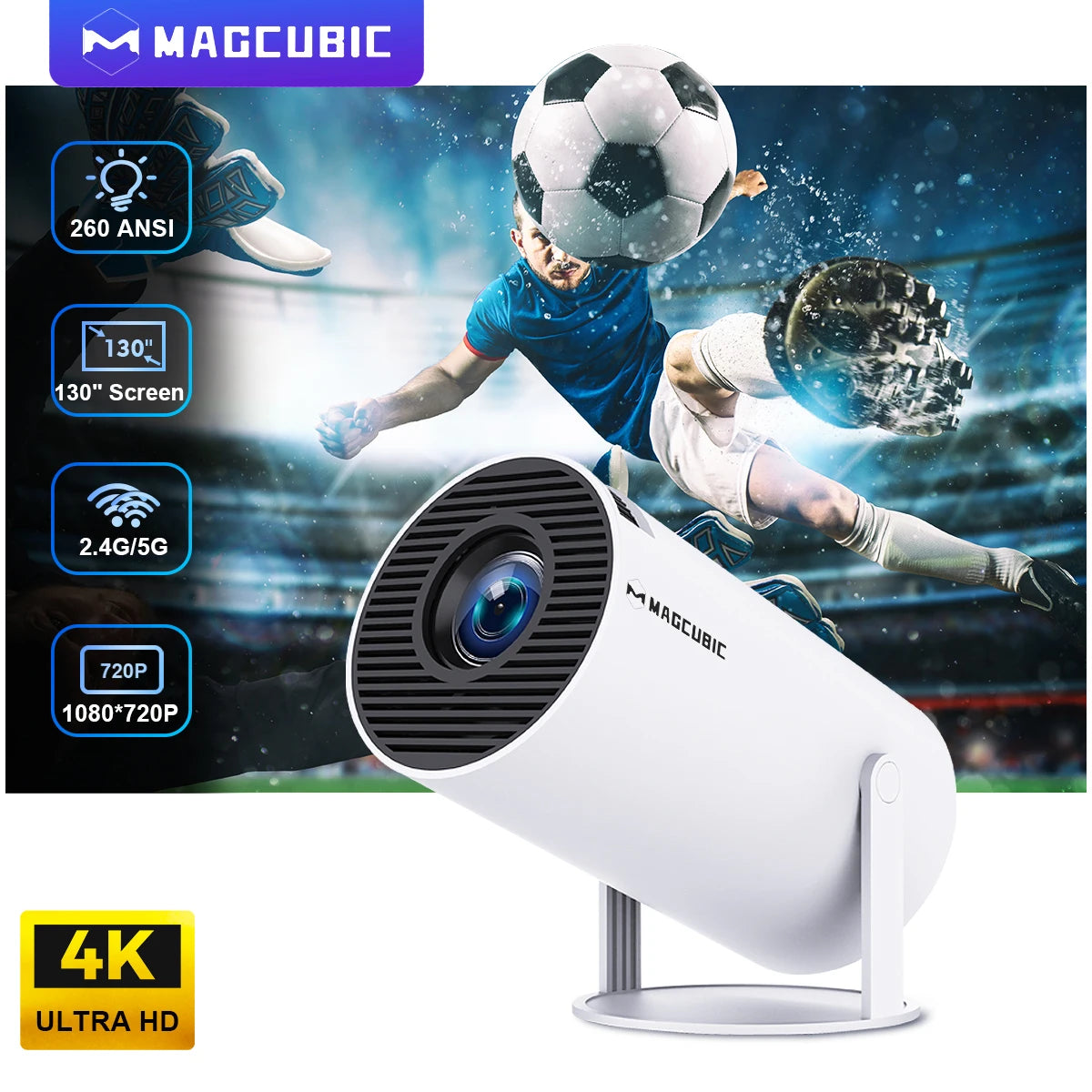 Mini proyector portátil 4K 5G - Magcubicc